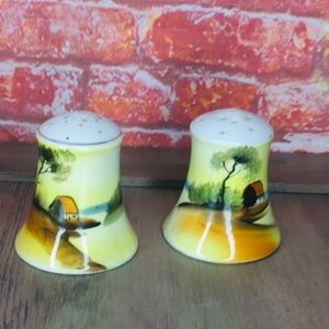 Antique 1930s Japanese Lusterware Ceramic Salt and Pepper Shakers